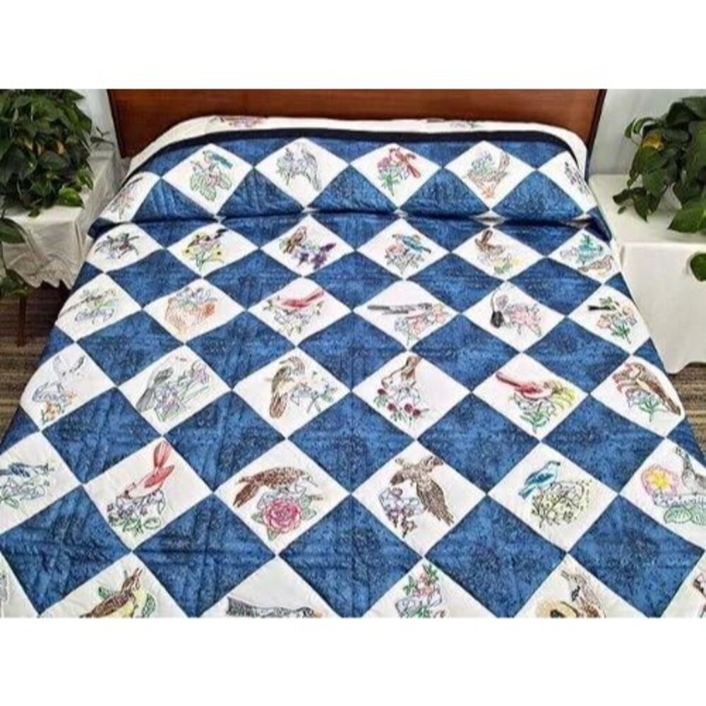 Lot of 50 Vtg Aunt Martha State Birds Embroidery Quilt Blocks Unused 1980s
